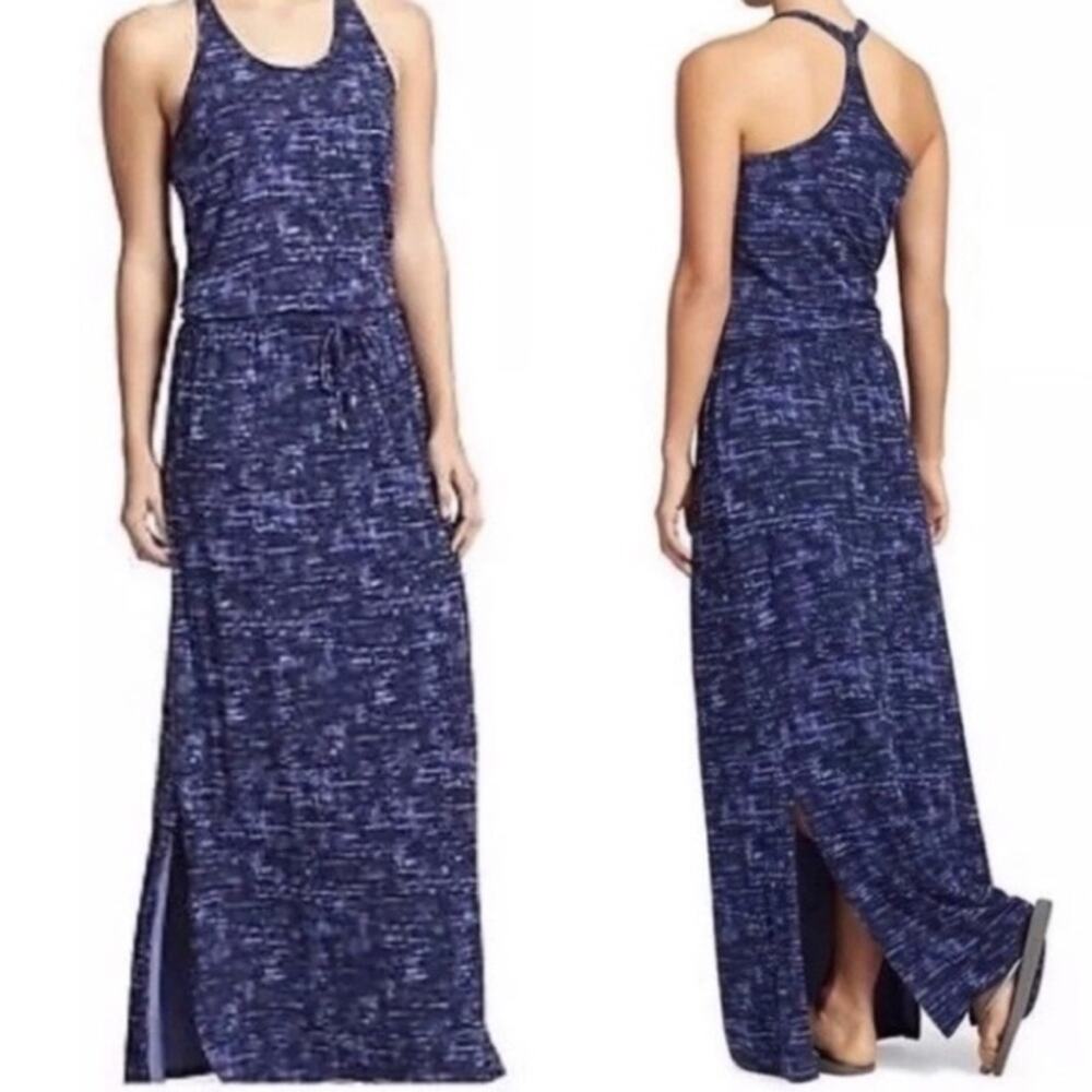 Athleta Cressida Blue Space Dye Maxi Dress.